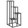 Suporte para 4 plantas preto em metal