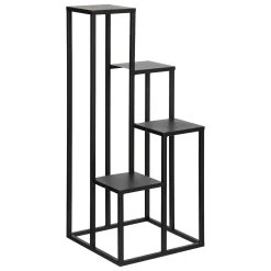 Suporte para 4 plantas preto em metal