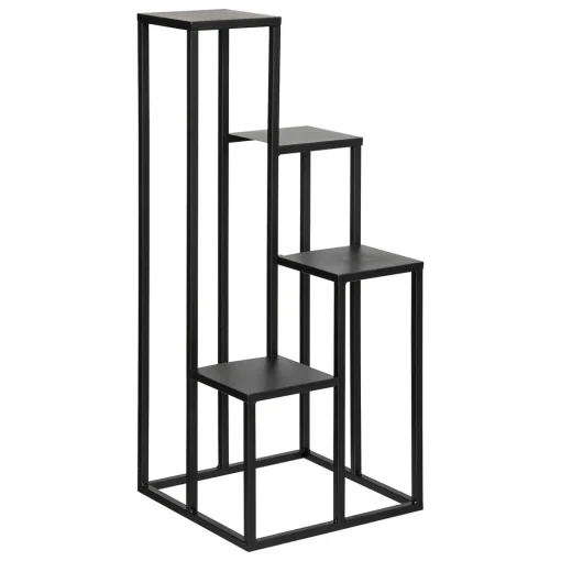 Suporte para 4 plantas preto em metal