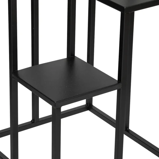 Suporte para 4 plantas preto em metal
