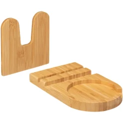 Suporte para colher e tampa de cozinha em bambu