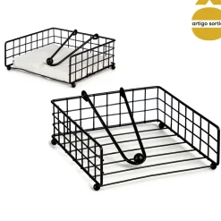 Suporte para guardanapos preto em metal