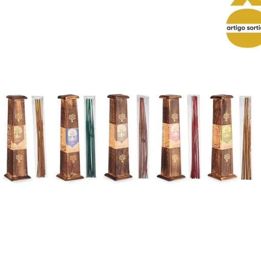 Suporte para incenso em madeira com 10 paus 31cm