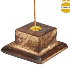 Suporte para incenso em madeira com 10 paus 31cm