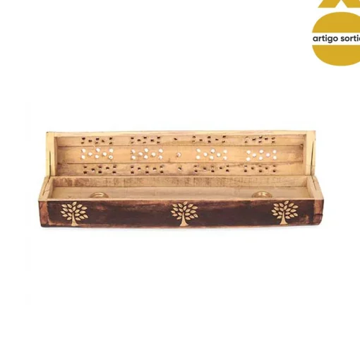 Suporte para incenso em madeira com 10 paus 30,5cm