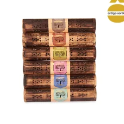 Suporte para incenso em madeira com 10 paus 30,5cm