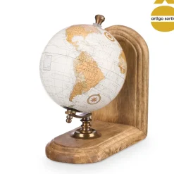 Suporte Para Livros Globo Em Madeira