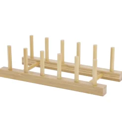 Suporte para pratos em bambu