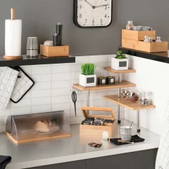 Suporte para rolo de cozinha em bambu