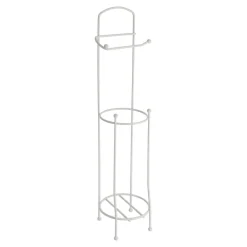 Suporte porta rolos wc branco em metal