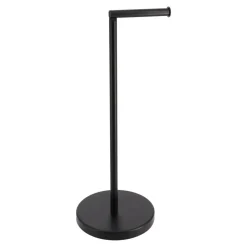 Suporte porta rolos wc preto em metal