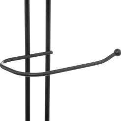 Suporte porta rolos wc preto em metal