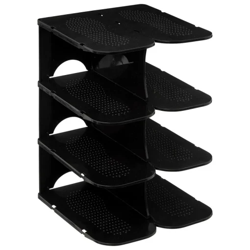 Suporte preto antiderrapante para 4 pares de sapato