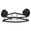 Suporte preto de canto em metal com ventosas