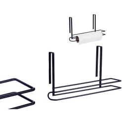 Suporte preto em metal para rolo de cozinha