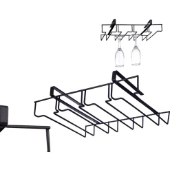 Suporte preto em metal para copos
