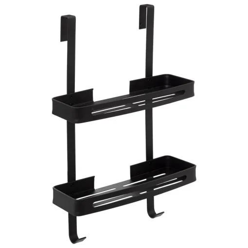 Suporte wc com 2 níveis preto em alumínio