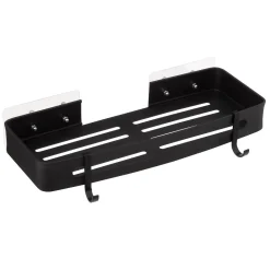 Suporte wc com adesivo preto alumínio