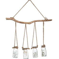 Suspensão com 4 jarras com flor 45x53cm