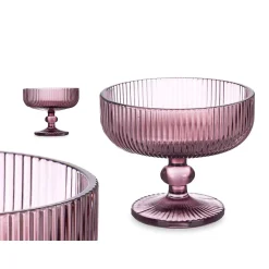 Taça de gelado RISCAS rosa em vidro 31cl