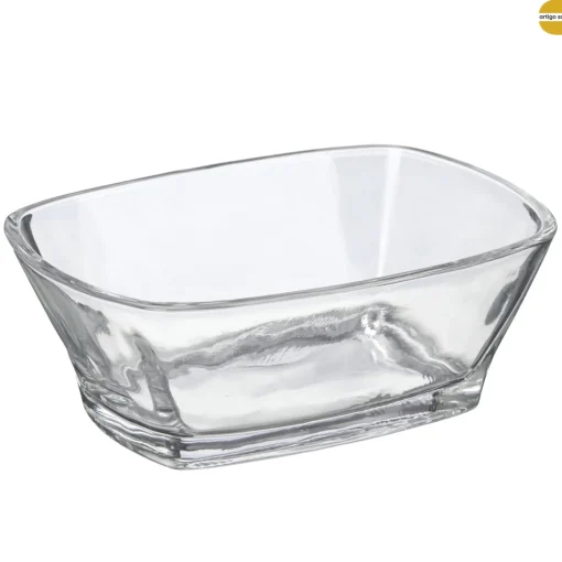 Taça de vidro retangular