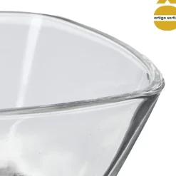Taça de vidro retangular