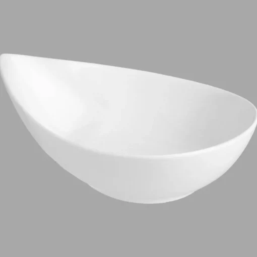 Taça oval em carâmica branca