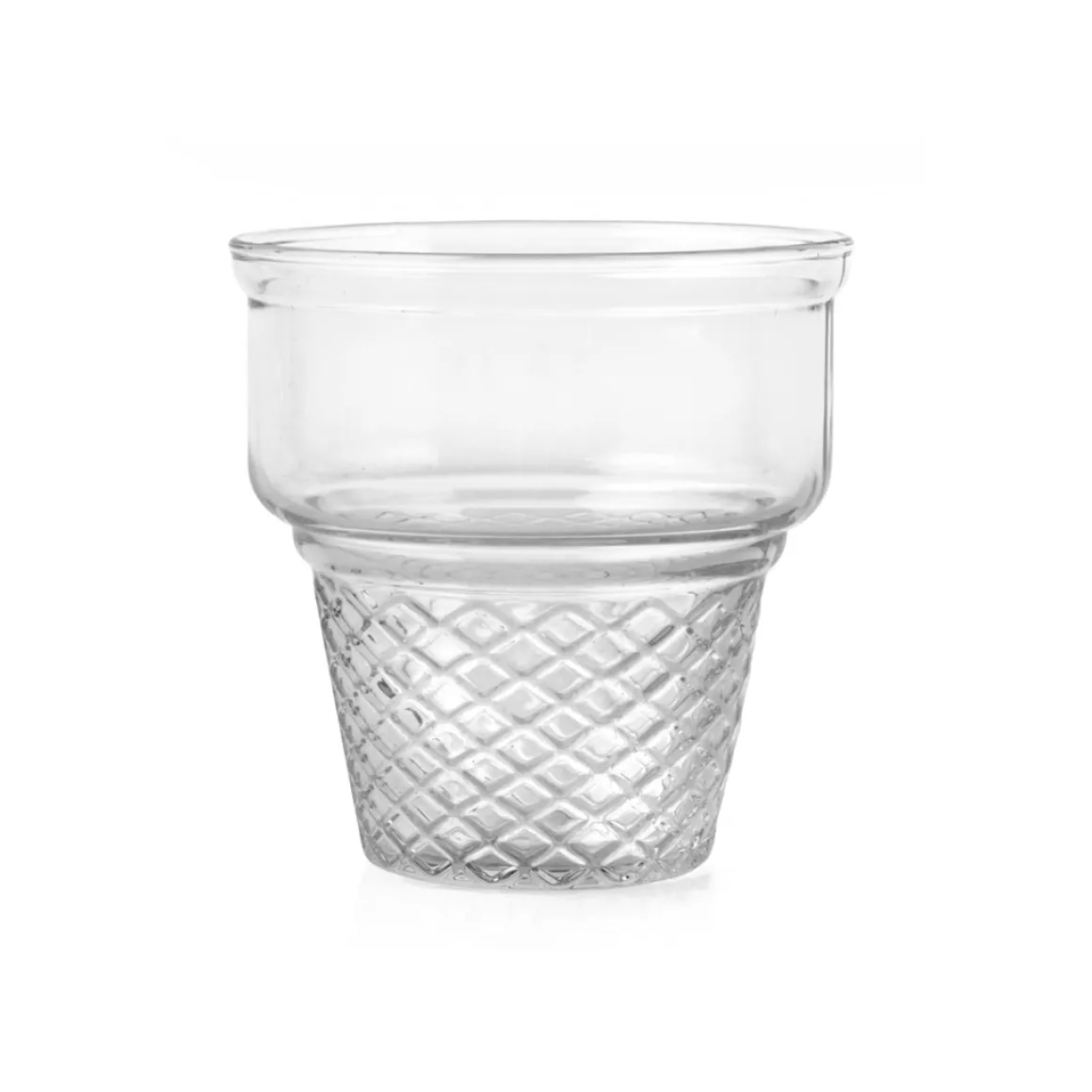 Taça para gelado de vidro decorada