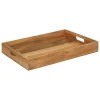 Tabuleiro castanho em madeira 42x30cm