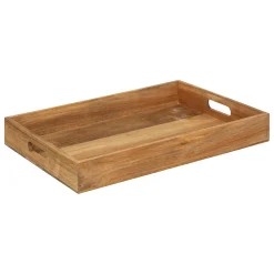 Tabuleiro castanho em madeira 42x30cm