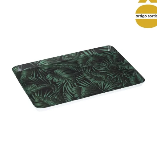 Tabuleiro de melamina decoração folhas