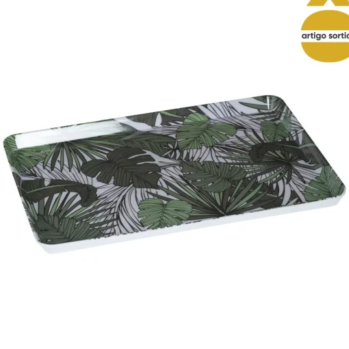 Tabuleiro de melamina decoração folhas