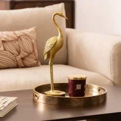 Tabuleiro ELYA dourado em vidro 35cm