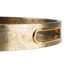 Tabuleiro ELYA dourado em vidro 35cm