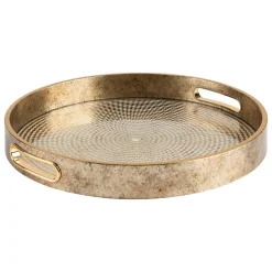 Tabuleiro ELYA dourado em vidro 31cm