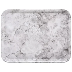 Tabuleiro melamina mármore branco 33x43cm