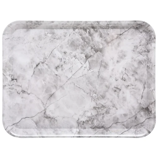 Tabuleiro melamina mármore branco 33x43cm