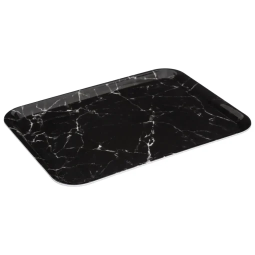 Tabuleiro melamina mármore preto 33x43cm