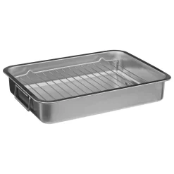 Tabuleiro para forno em inox com grelha 30x40cm