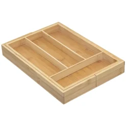 Tabuleiro p/talheres bambu extensível