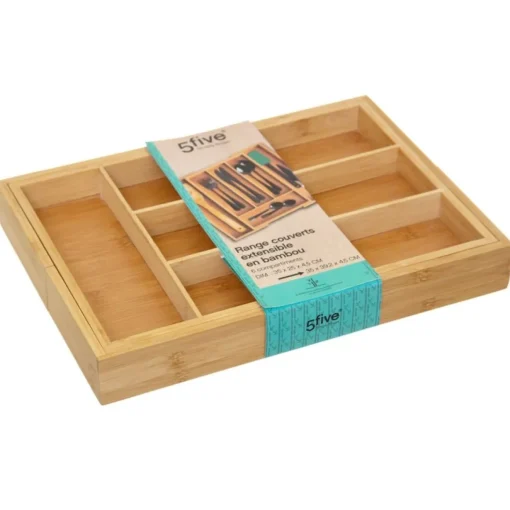Tabuleiro p/talheres bambu extensível