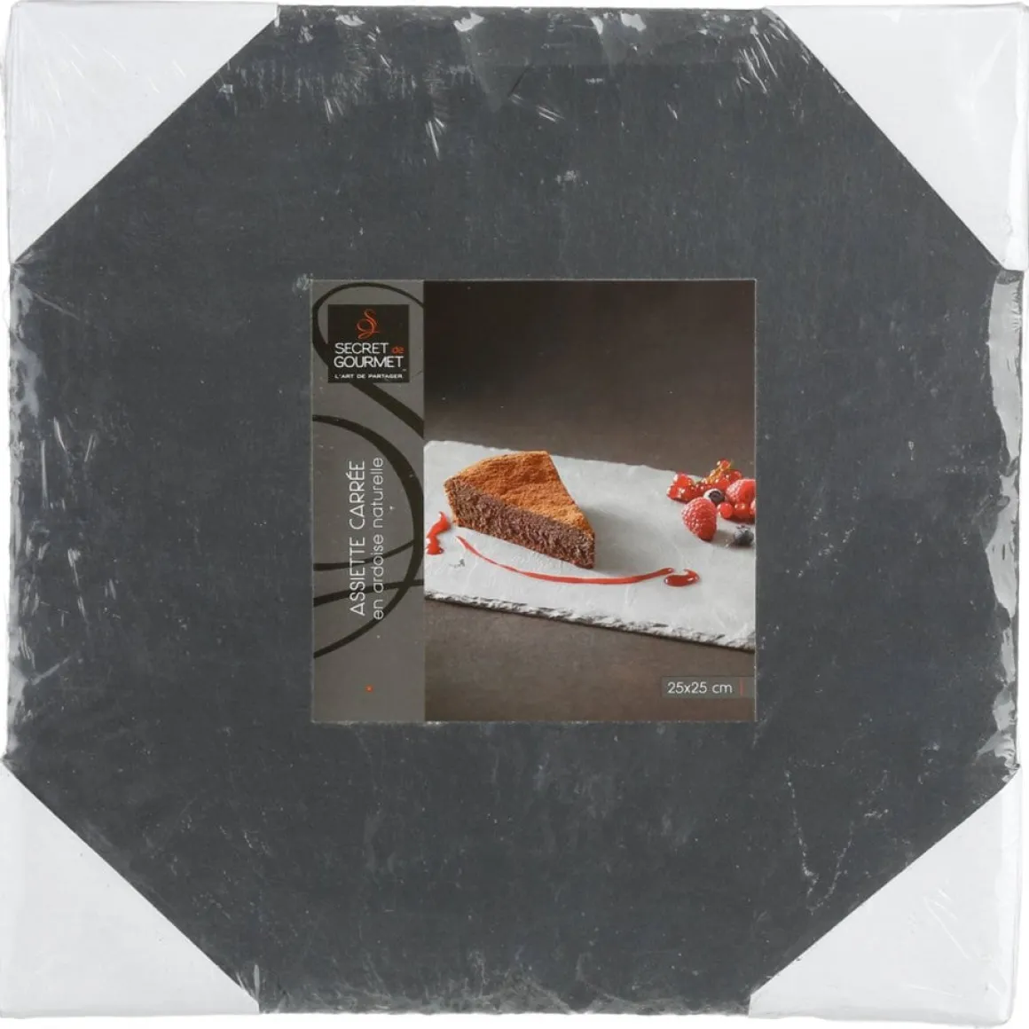 Tabuleiro quadrado em ardósia 25x25cm