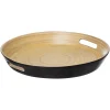 Tabuleiro redondo em bambu preto 42cm
