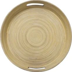 Tabuleiro redondo em bambu preto 42cm