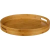 Tabuleiro redondo natural em bambu 40cm
