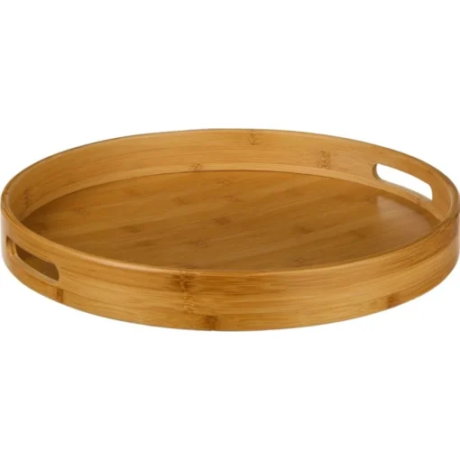 Tabuleiro redondo natural em bambu 40cm