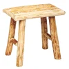 Tamborete castanho em madeira WOODY