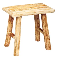 Tamborete castanho em madeira WOODY