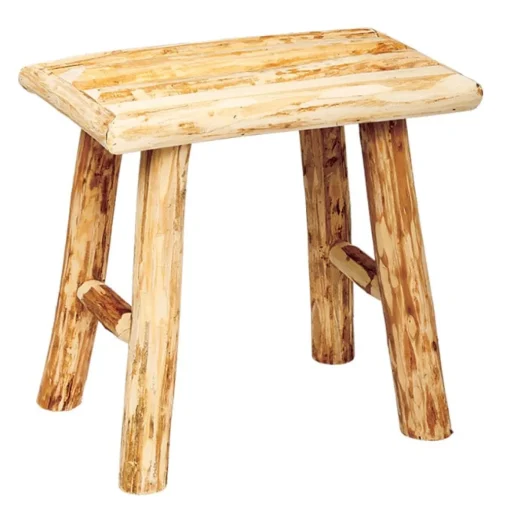 Tamborete castanho em madeira WOODY