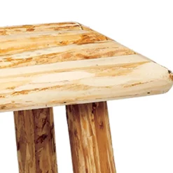 Tamborete castanho em madeira WOODY
